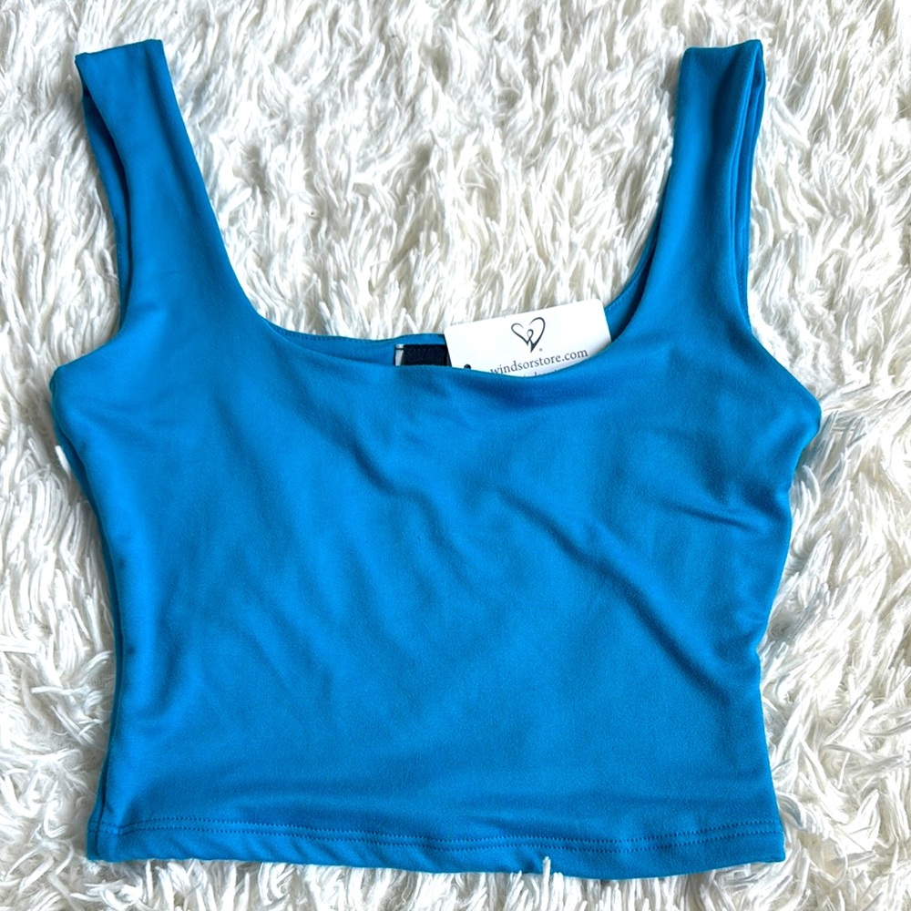 Windsor Turquoise Sleeveless Crop Top Size XS